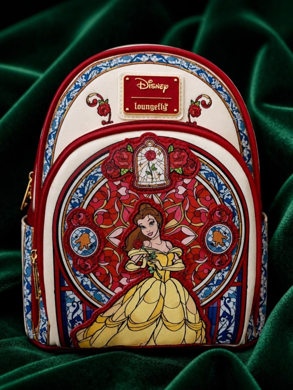 Loungefly Disney Beauty and the Beast Belle Stained Glass Portrait Mini Backpack